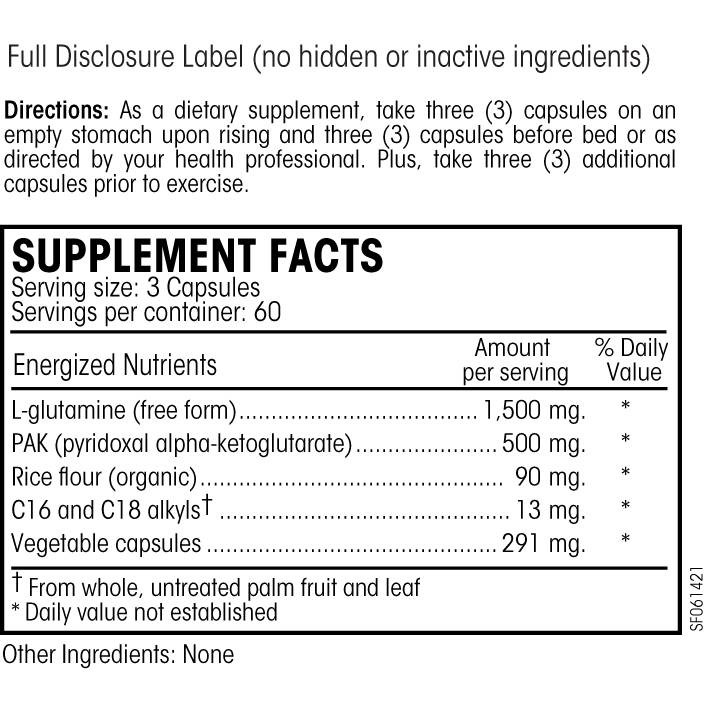 Endura/PAK Guard full disclosure label with directions and supplement facts