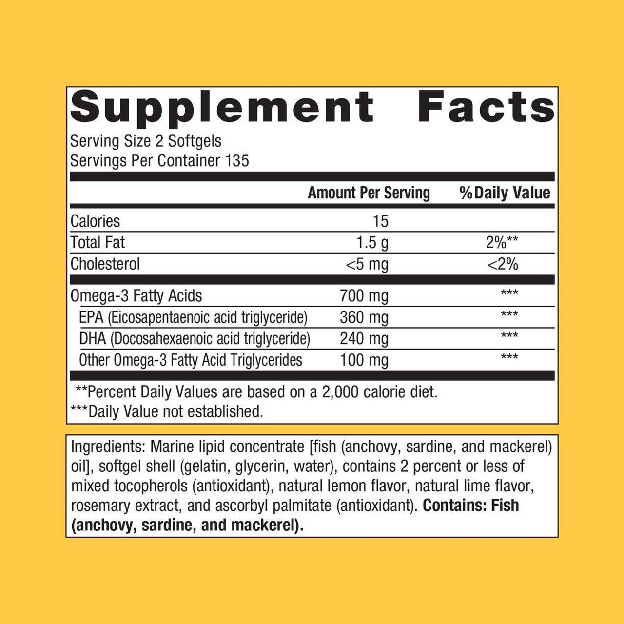 Metagenics OmegaGenics Fish Oil EPA-DHA 300 mg Lemon Lime - 270 Softgels