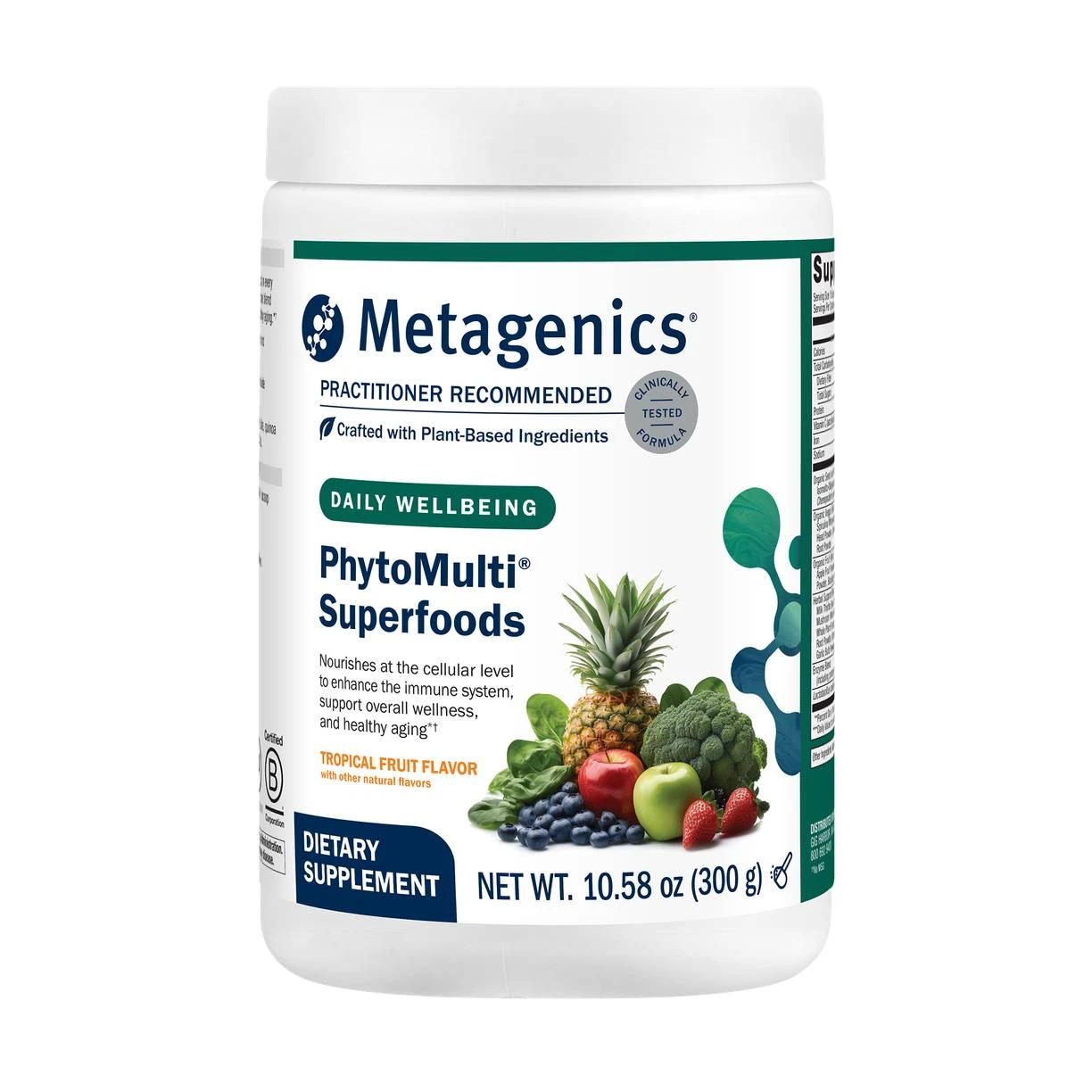 Metagenics PhytoMulti Superfoods Tropical Fruit 10.58 oz (300 g) canister
