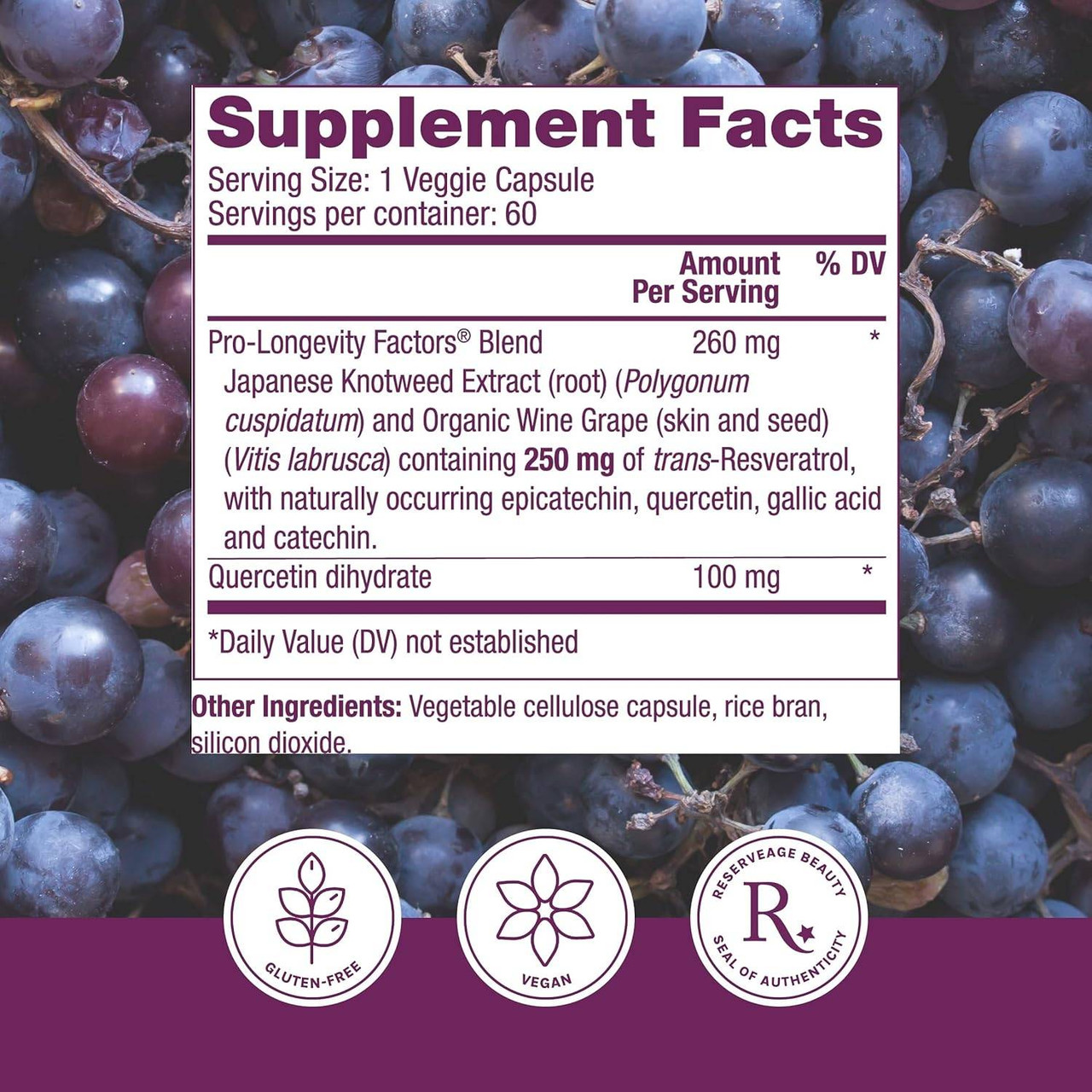 Reserveage Resveratrol 250mg