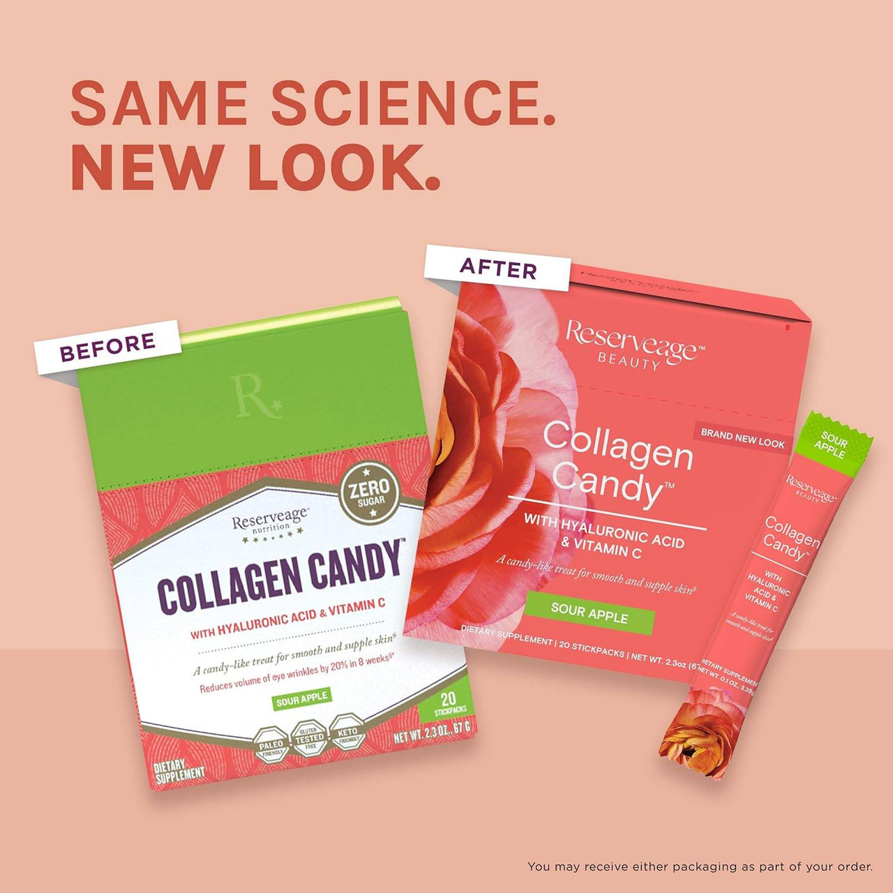 Reserveage Collagen Candy Sour Apple - 20 Packets