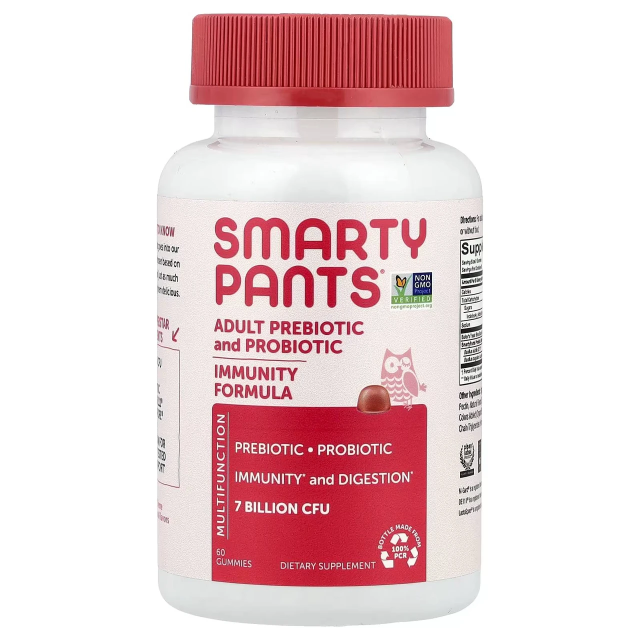 SmartyPants Adult Prebiotic and Probiotic Immunity Formula 60 gummy bottle