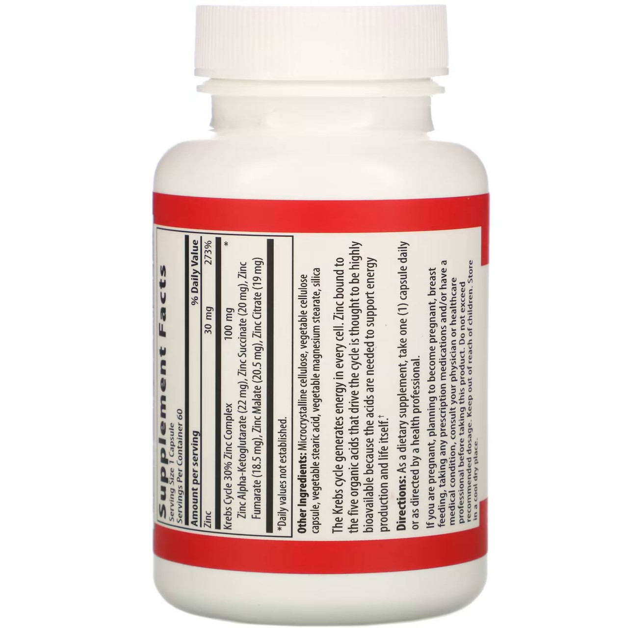 Vibrant Health Krebs Zinc - 60 Capsules