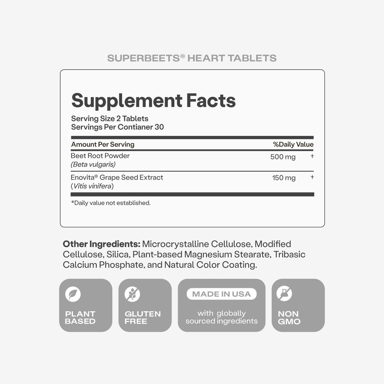 HumanN SuperBeets Heart Tablets - 60 Tablets