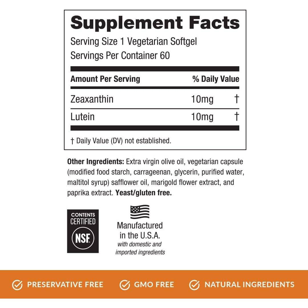 Eye Promise Zeaxanthin + Lutein - 60 Softgels