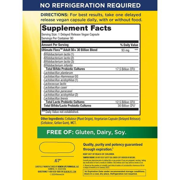 Renew Life Ultimate Flora Adult 50+ 30 Billion - 90 Capsules