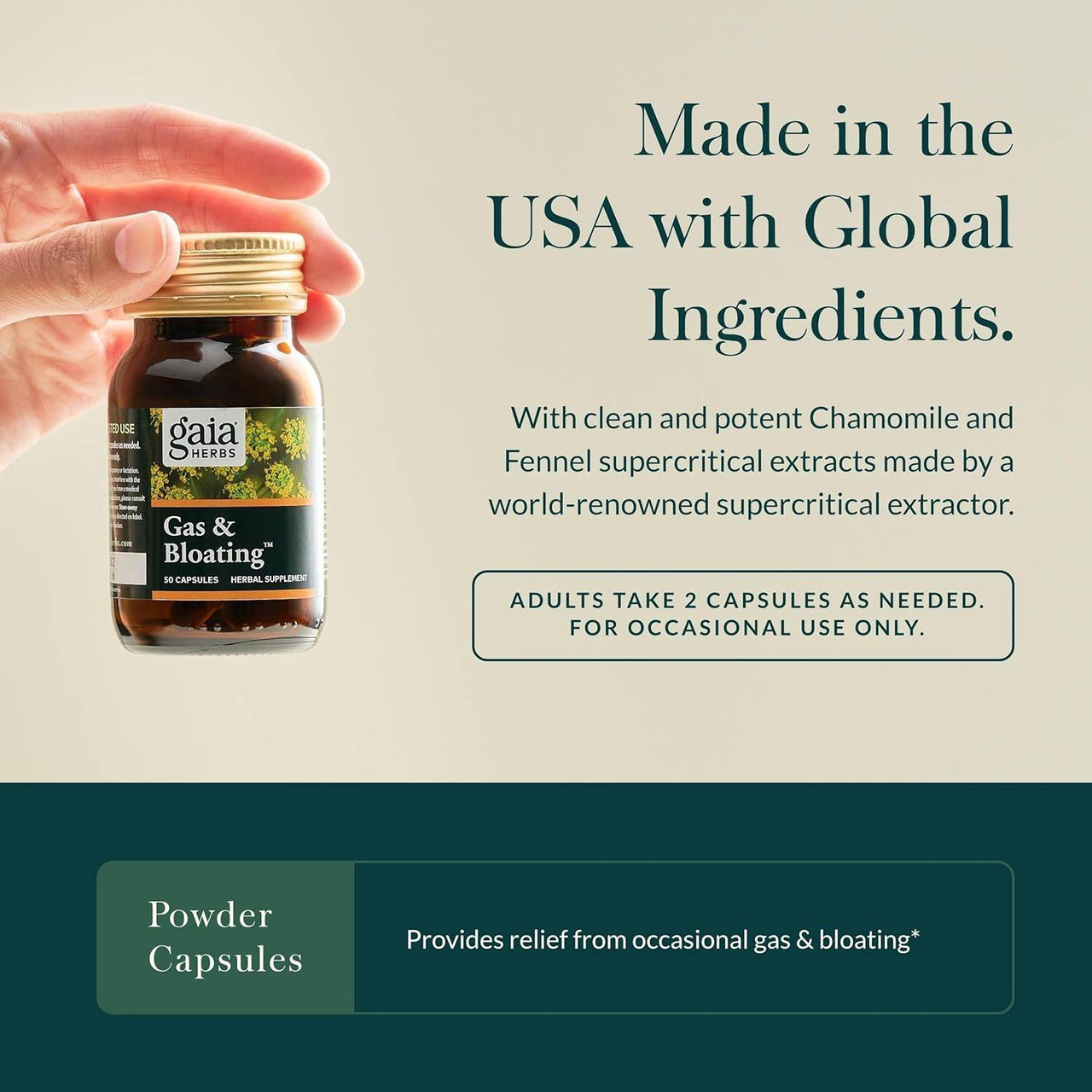 Gaia Herbs Gas and Bloating Capsules - 50 Capsules