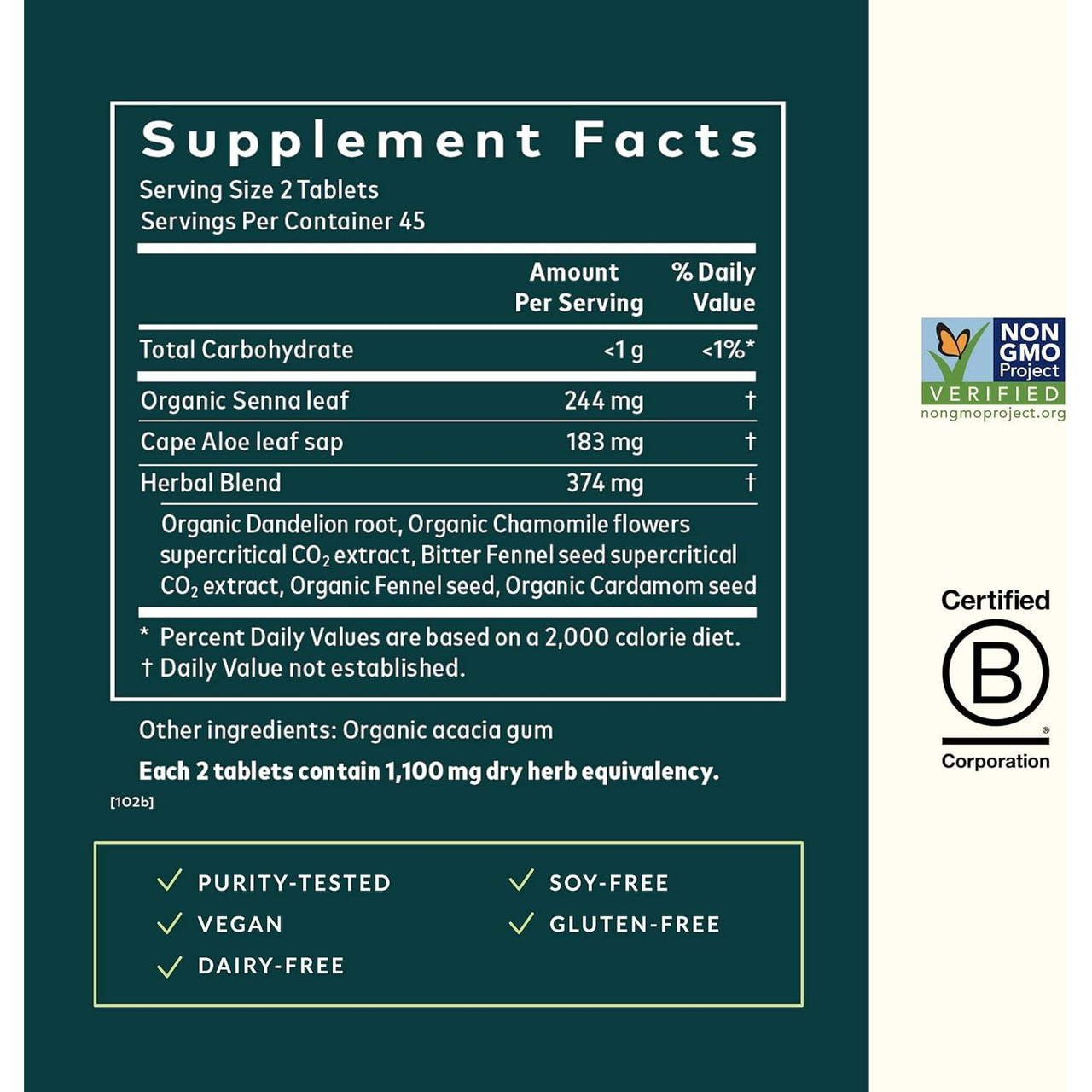 Gaia Herbs Natural Laxative Tablets - 90 Tablets
