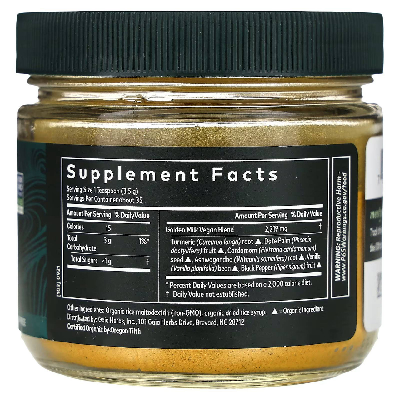 Gaia Herbs Golden Milk - 123 Grams