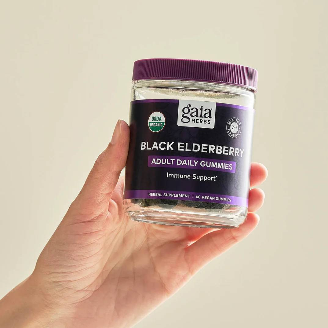 Gaia Herbs Black Elderberry Adult Daily Gummies