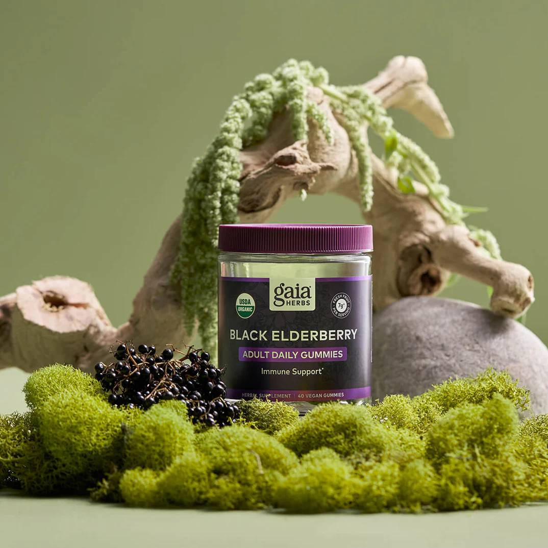 Gaia Herbs Black Elderberry Adult Daily Gummies