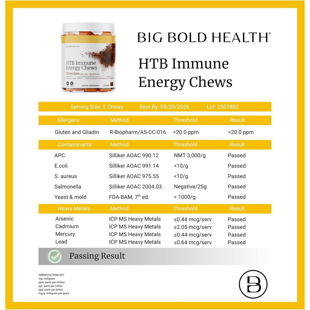 Big Bold Health HTB Immune Energy Chews - 60 Chewables