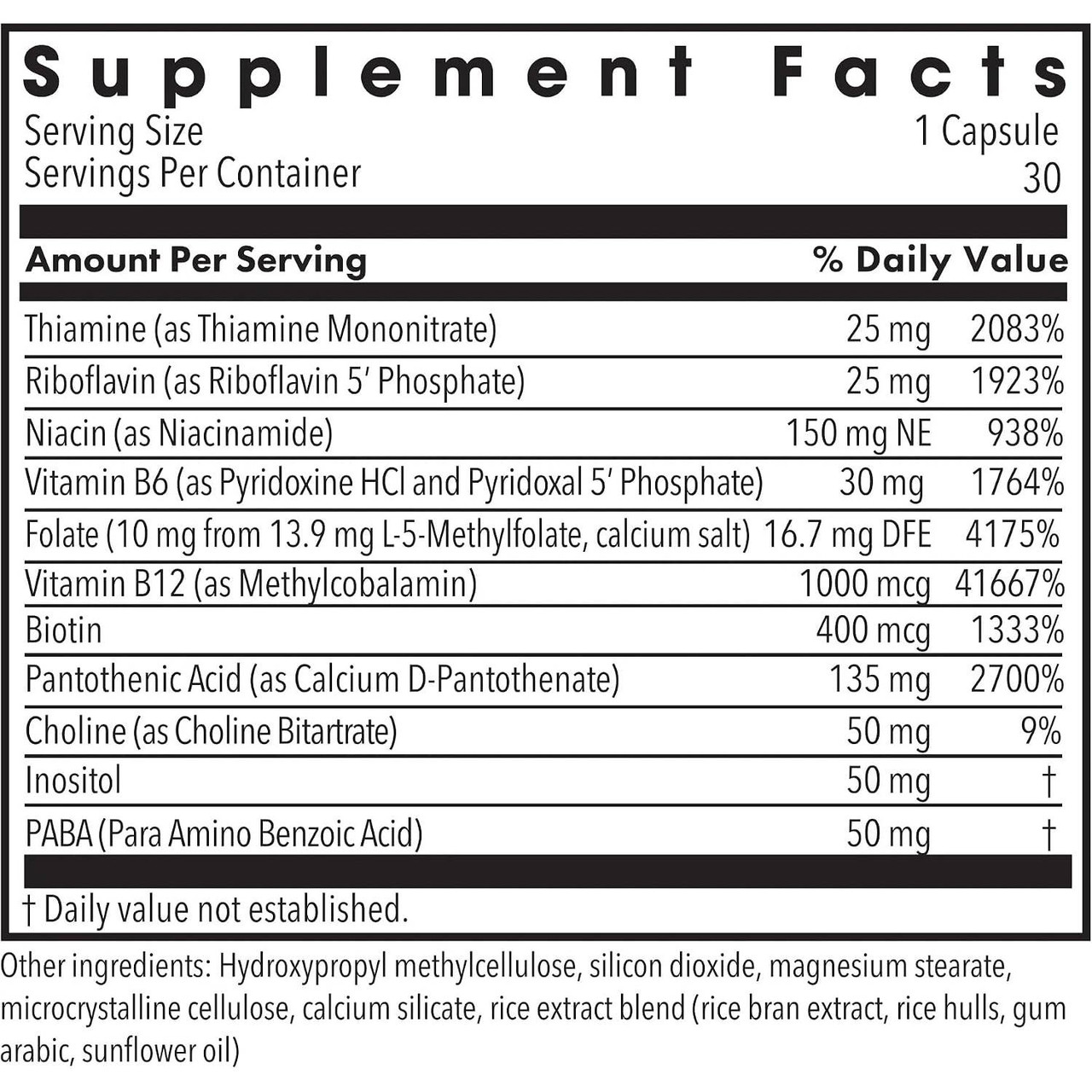 MethylPro B-Complex + 10 mg L-Methylfolate - 30 Capsules