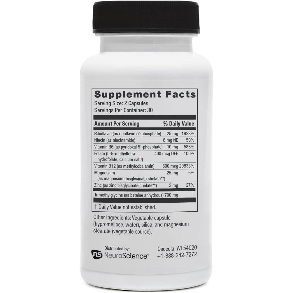 Methyl FMT bottle back with supplement facts