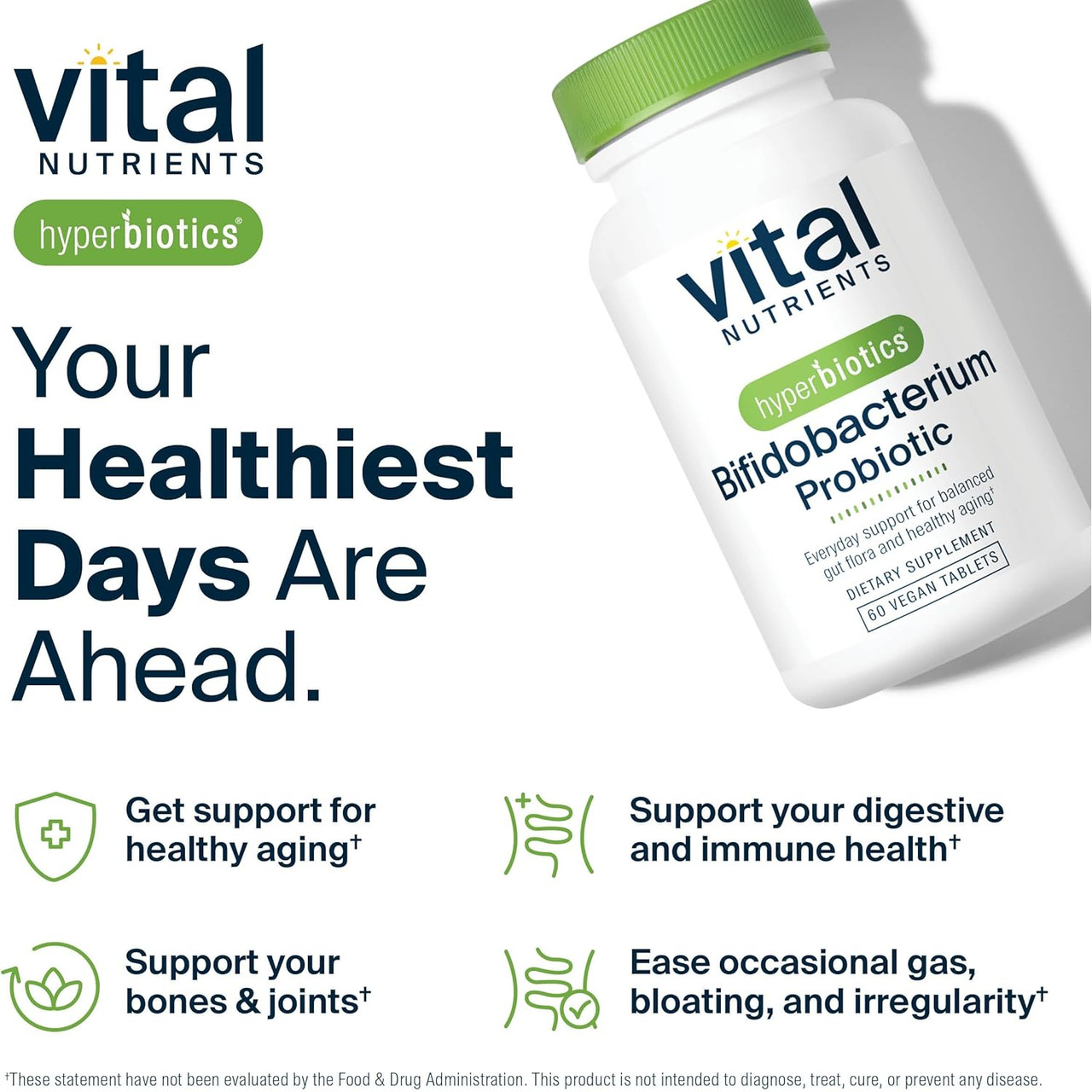 Vital Nutrients Hyperbiotics PRO-Bifido 50+ Probiotic - 60 Tablets