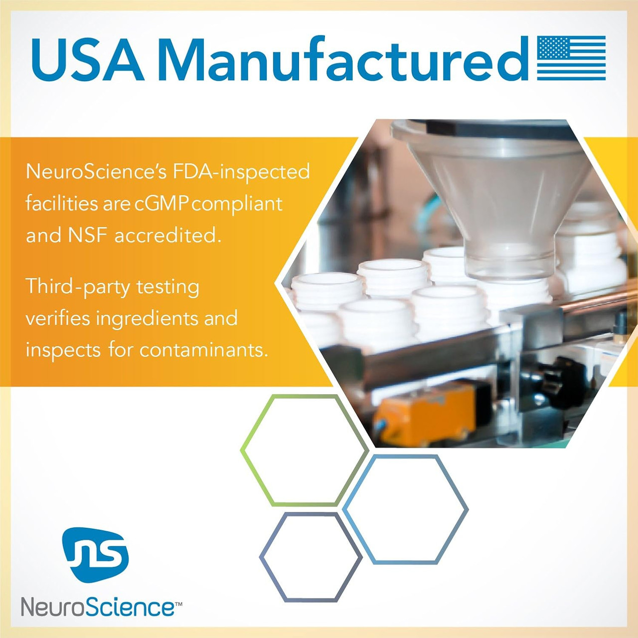 NeuroScience USA manufactured graphic with production equipment
