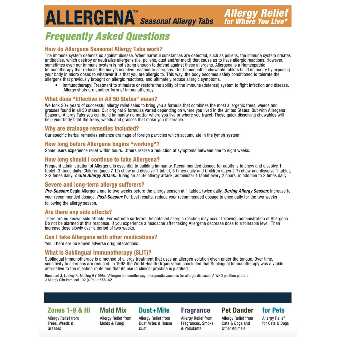 Progena Allergena Seasonal Allergy Tabs - 90 Chewables