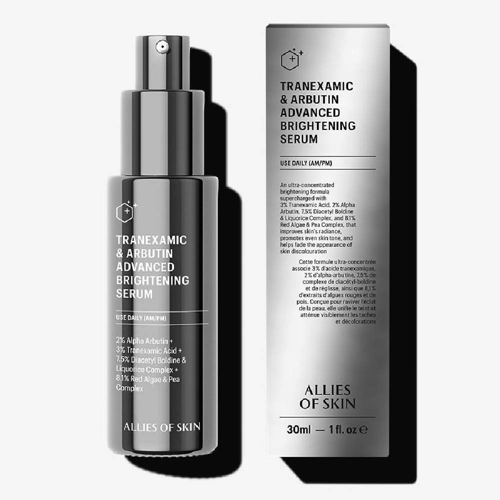 Tranexamic & Arbutin Advanced Brightening Serum bottle and box