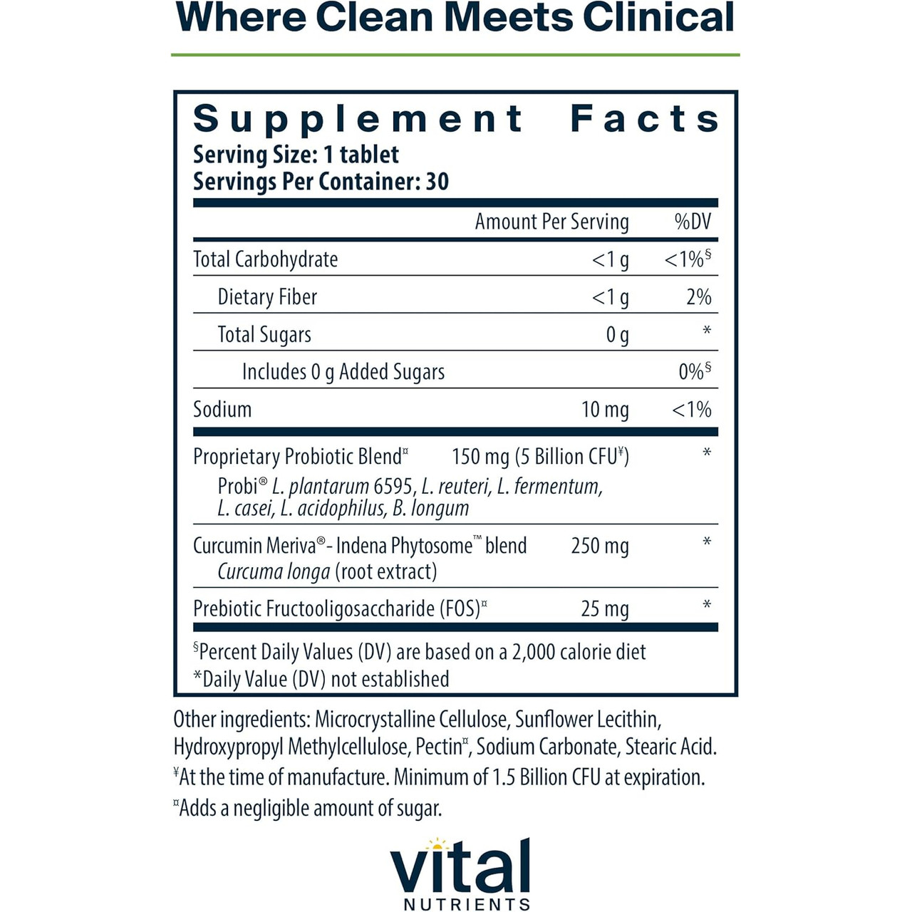 Pro-Men Probiotic 30 tablet supplement facts panel