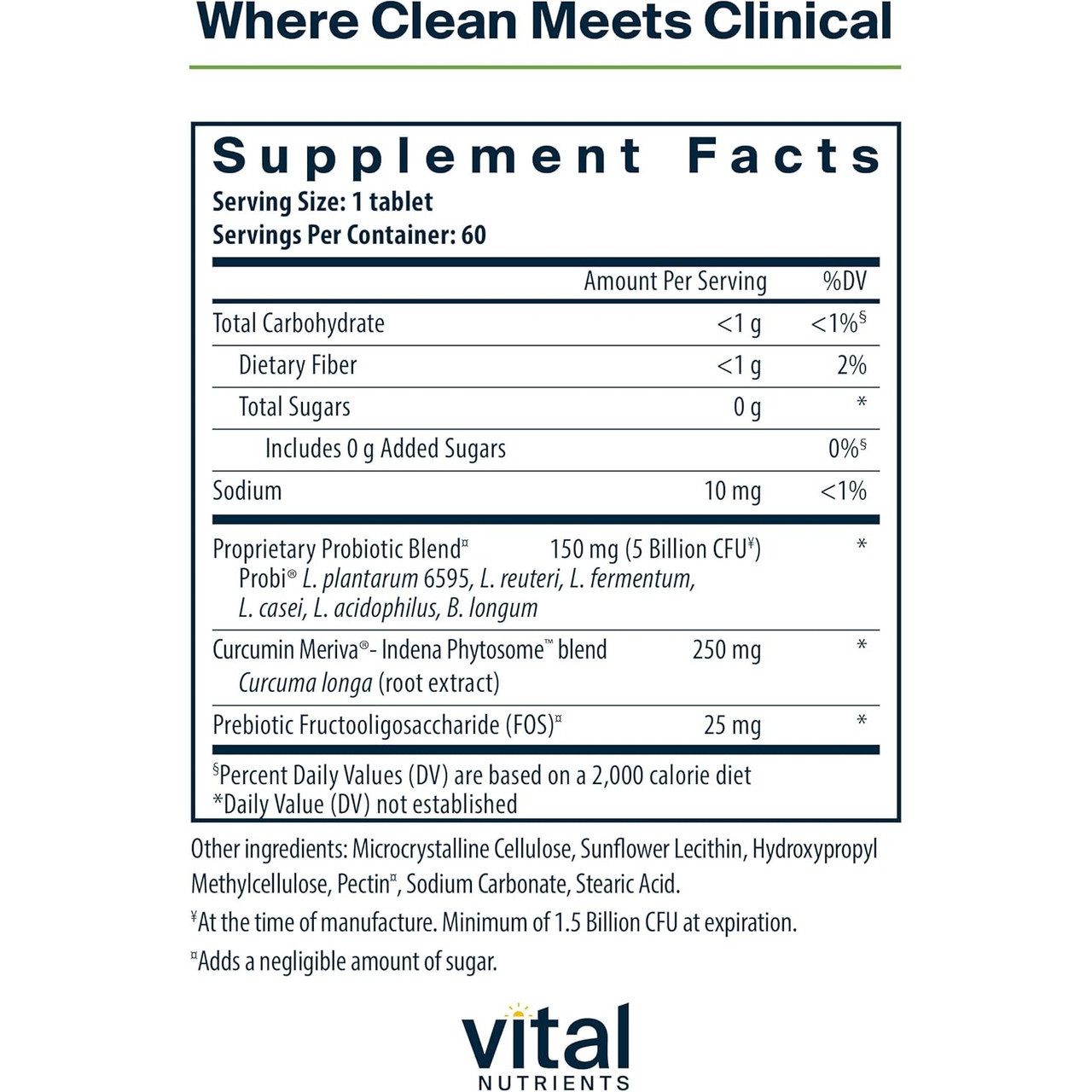 Pro-Men Probiotic 60 tablet supplement facts panel