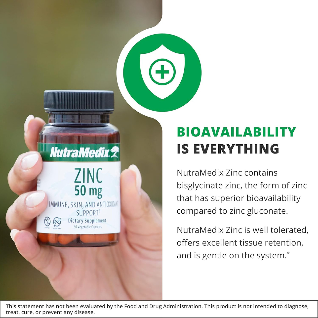 Bioavailability is everything graphic, bisglycinate zinc gentle on the system
