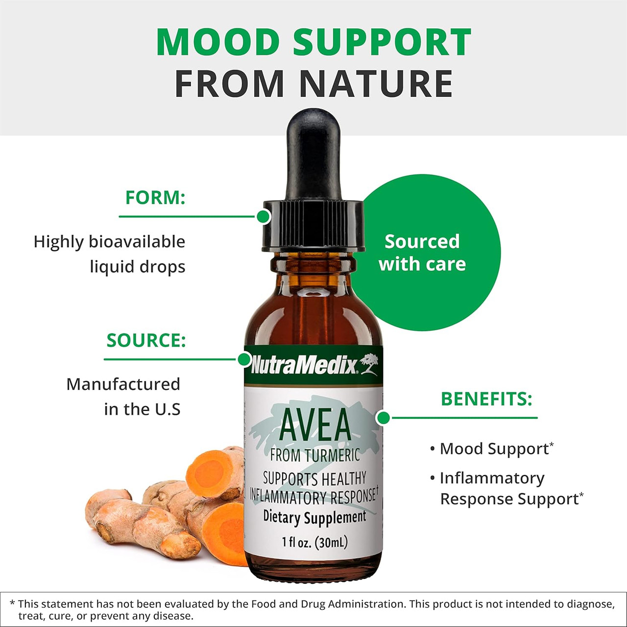 Mood support from nature Avea graphic with liquid drops form