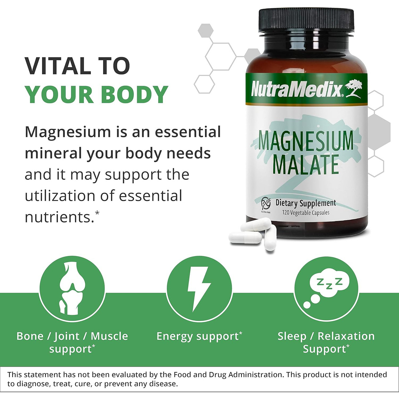 NutraMedix Magnesium Malate Cellular Support - 120 Capsules