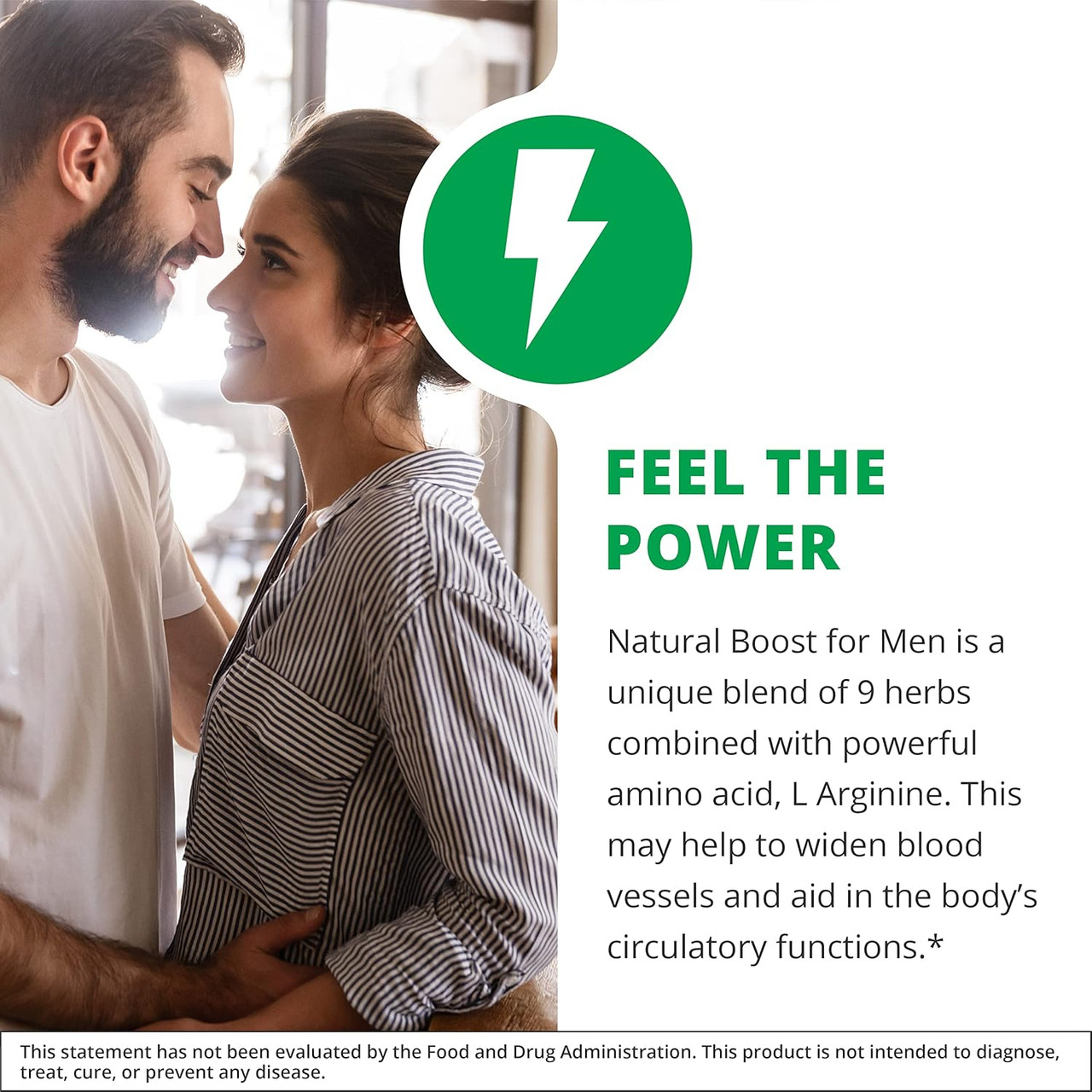 Couple, feel the power Natural Boost for Men circulatory herb blend graphic