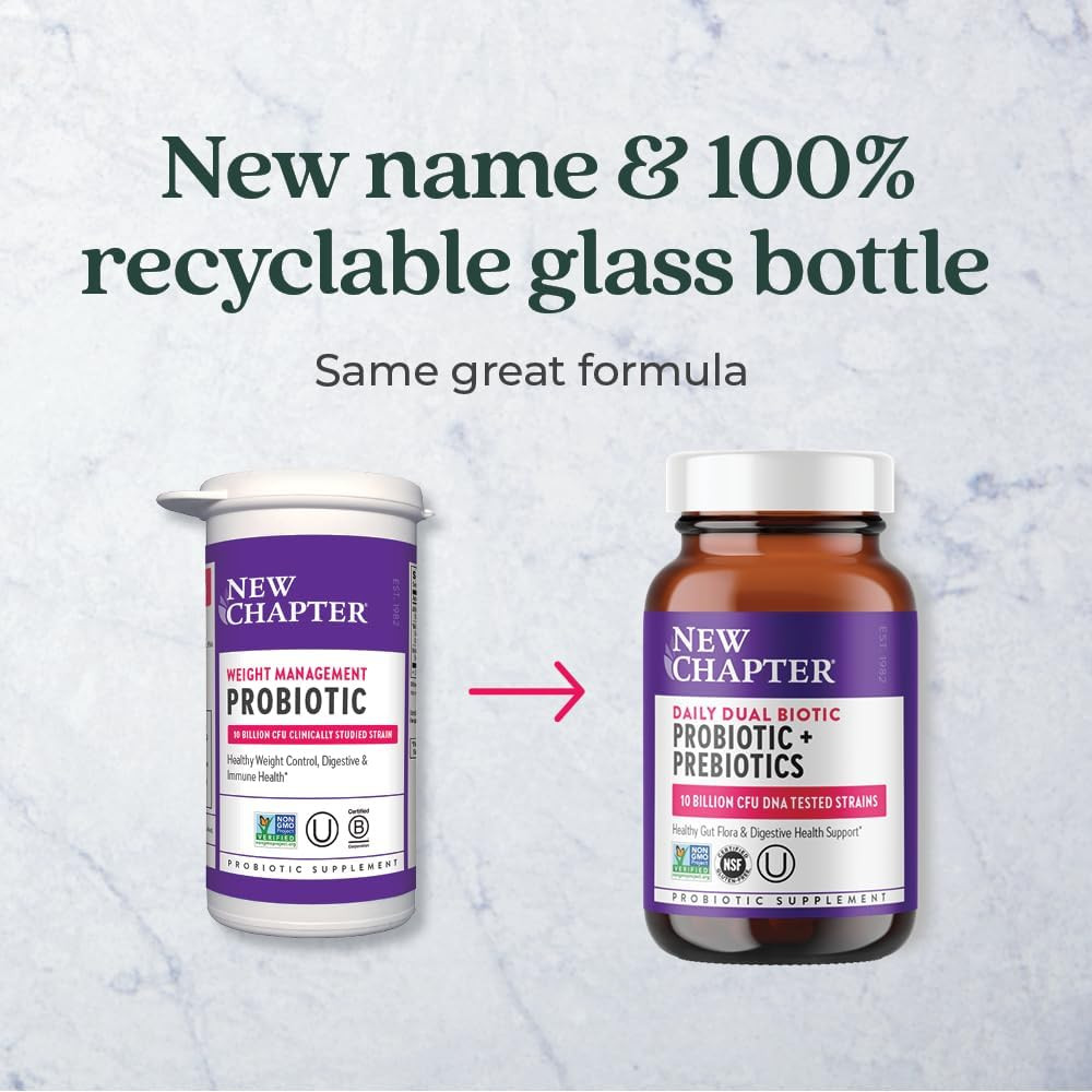 New Chapter Daily Dual Biotic Probiotic + Prebiotic - 30 Capsules