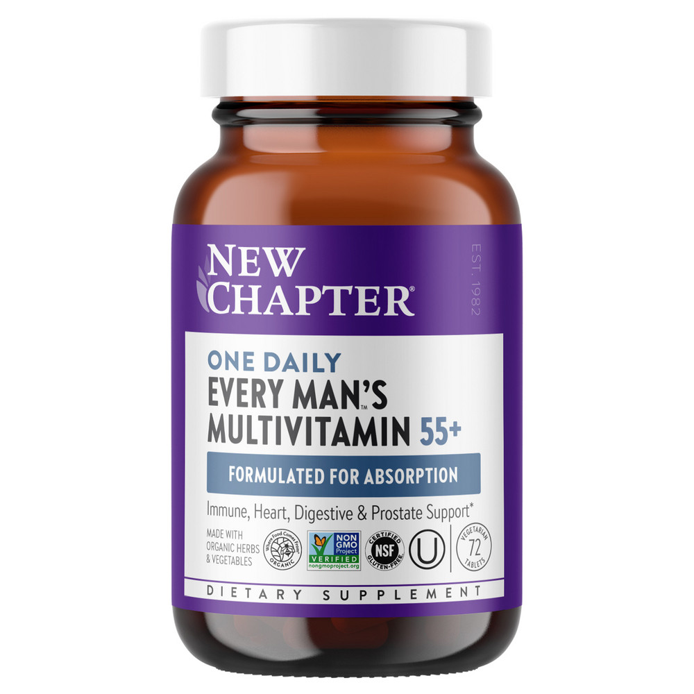 New Chapter Every Man's One Daily 55+ multivitamin 72 tablet bottle