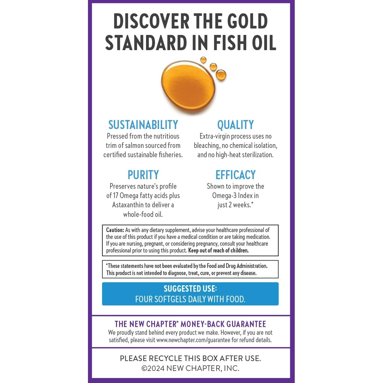 Discover the gold standard in fish oil sustainability quality purity efficacy graphic
