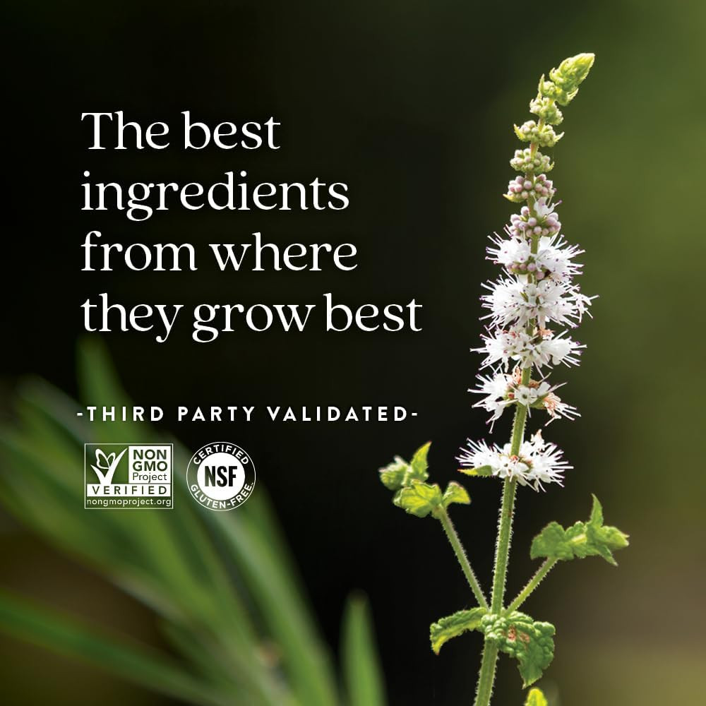 Flowering herb, the best ingredients from where they grow best, third party validated graphic