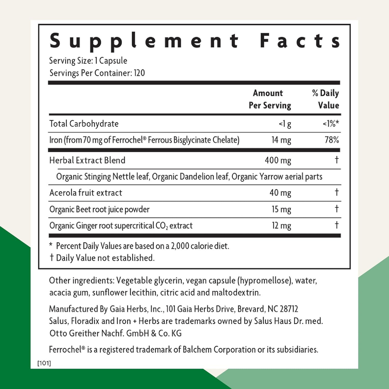Floradix Iron & Herbs Phyto Caps - 120 Capsules