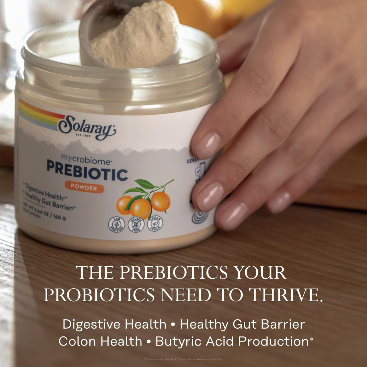 Solaray Microbiome Prebiotic, Citrus - 160 Grams