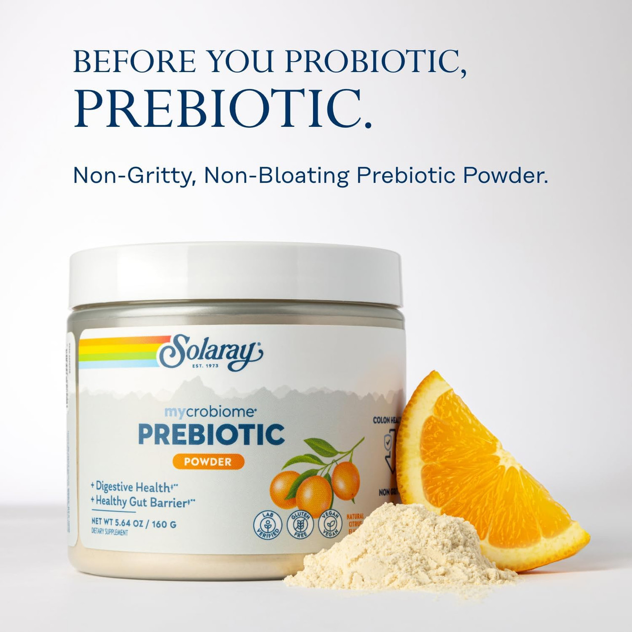 Solaray Microbiome Prebiotic, Citrus - 160 Grams