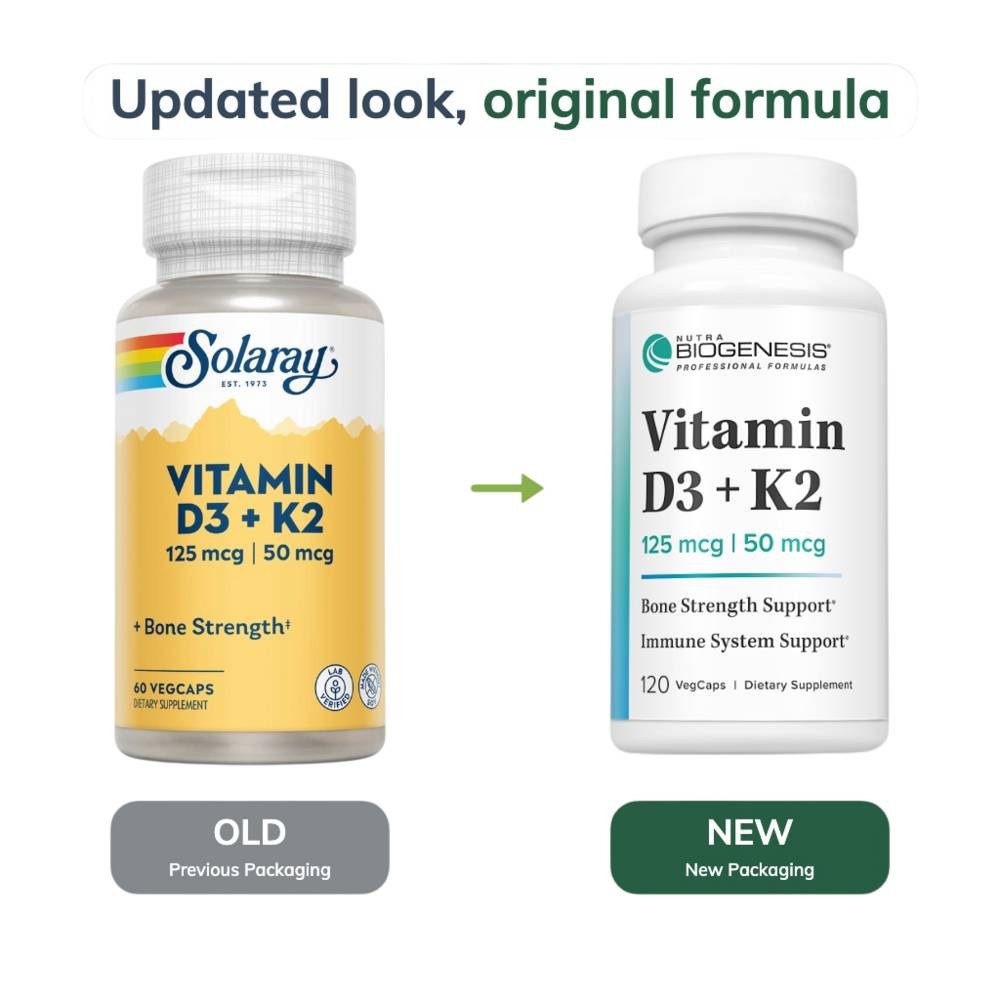 Solaray Vitamin D-3 & K-2 - 60 Capsules