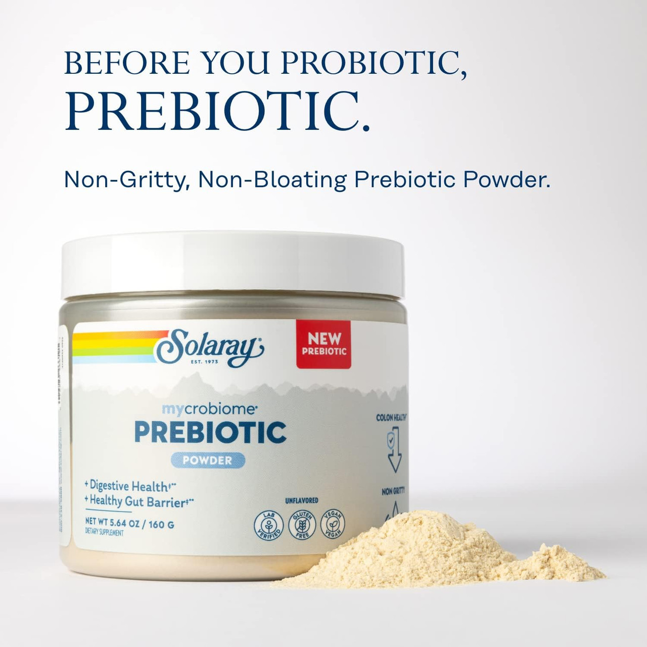 Solaray Microbiome Prebiotic, Unflavored - 160 Grams