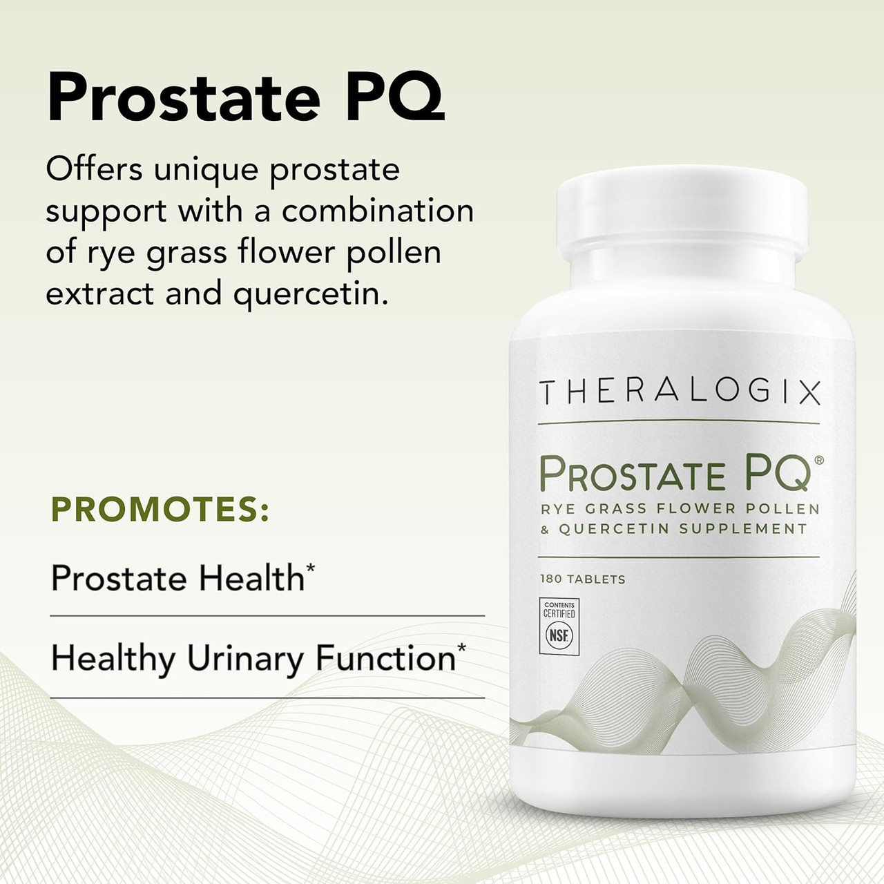 Theralogix Prostate PQ Pollen Extract Supplement - 90 Day Supply - 180 Tablets