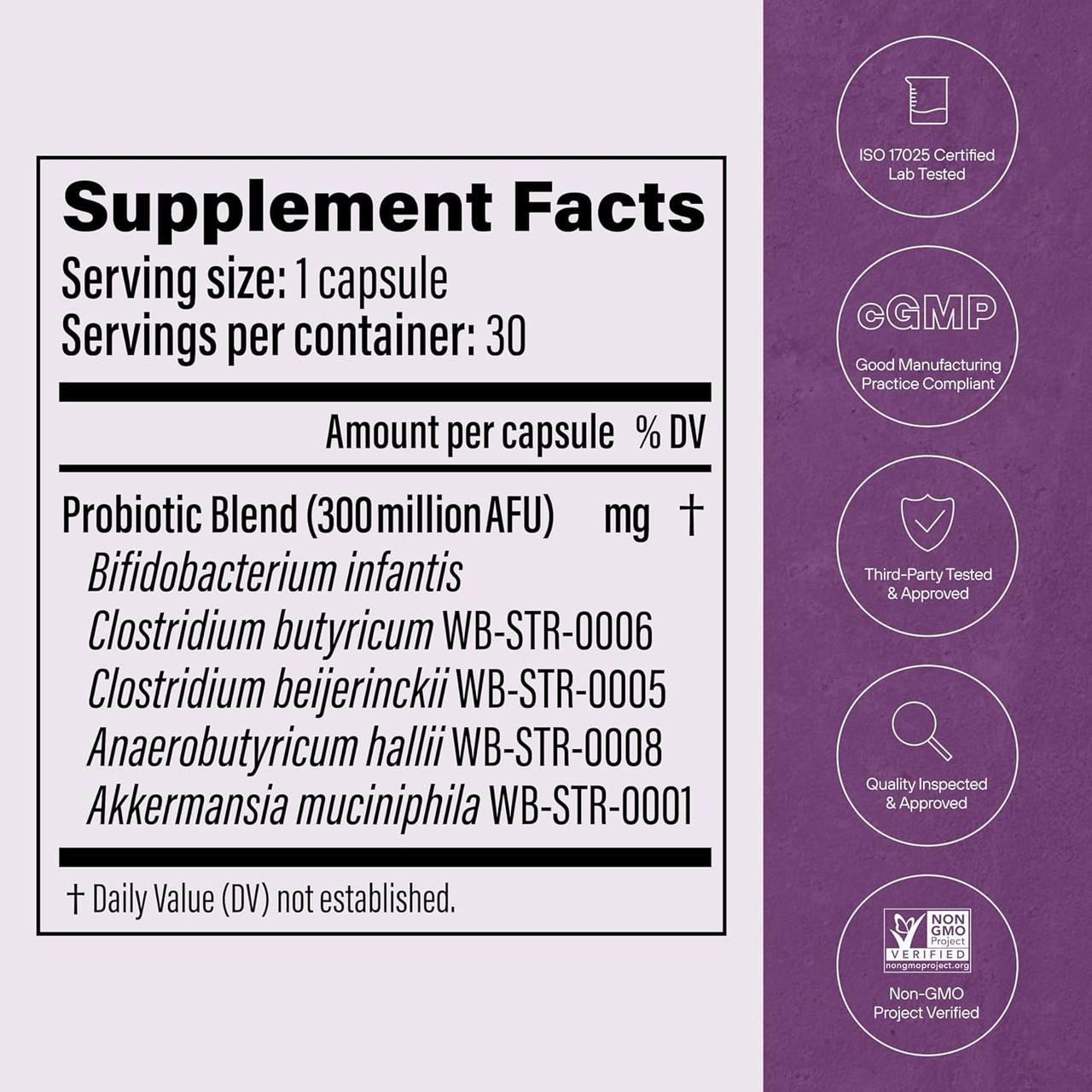 Supplement facts for Metabolic Daily, 30 servings
