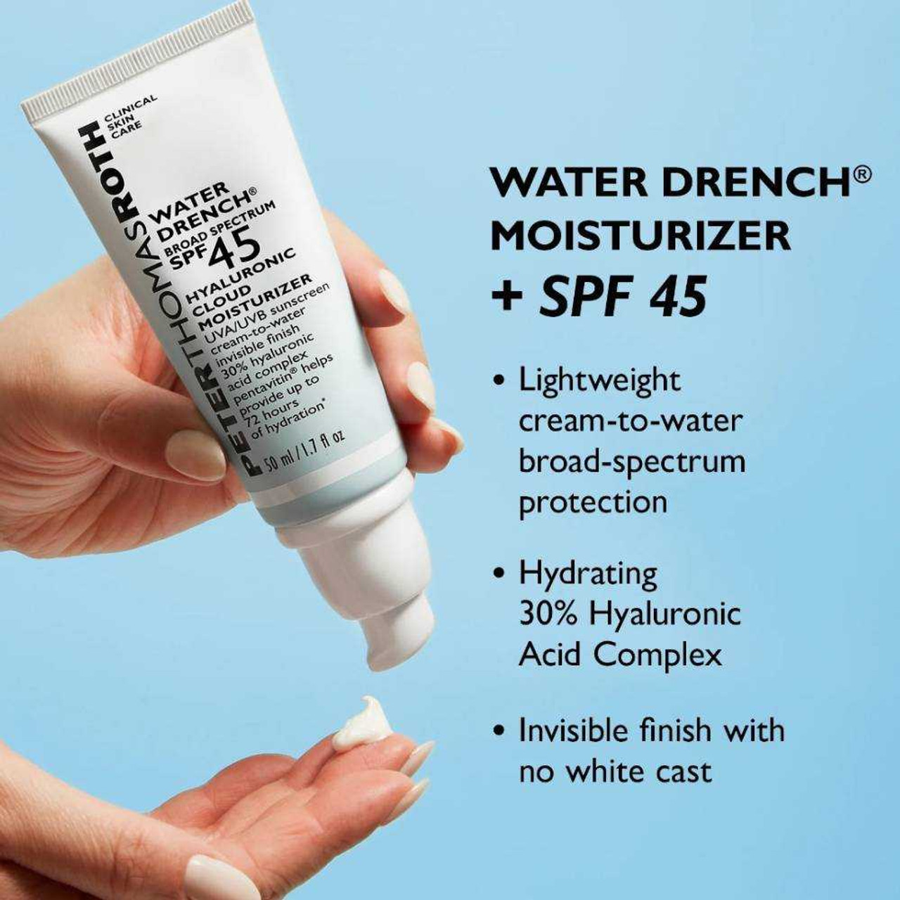Peter Thomas Roth Water Drench Broad Spectrum SPF 45 Hyaluronic Cloud Moisturizer PTR50272 BeautifiedYou.com