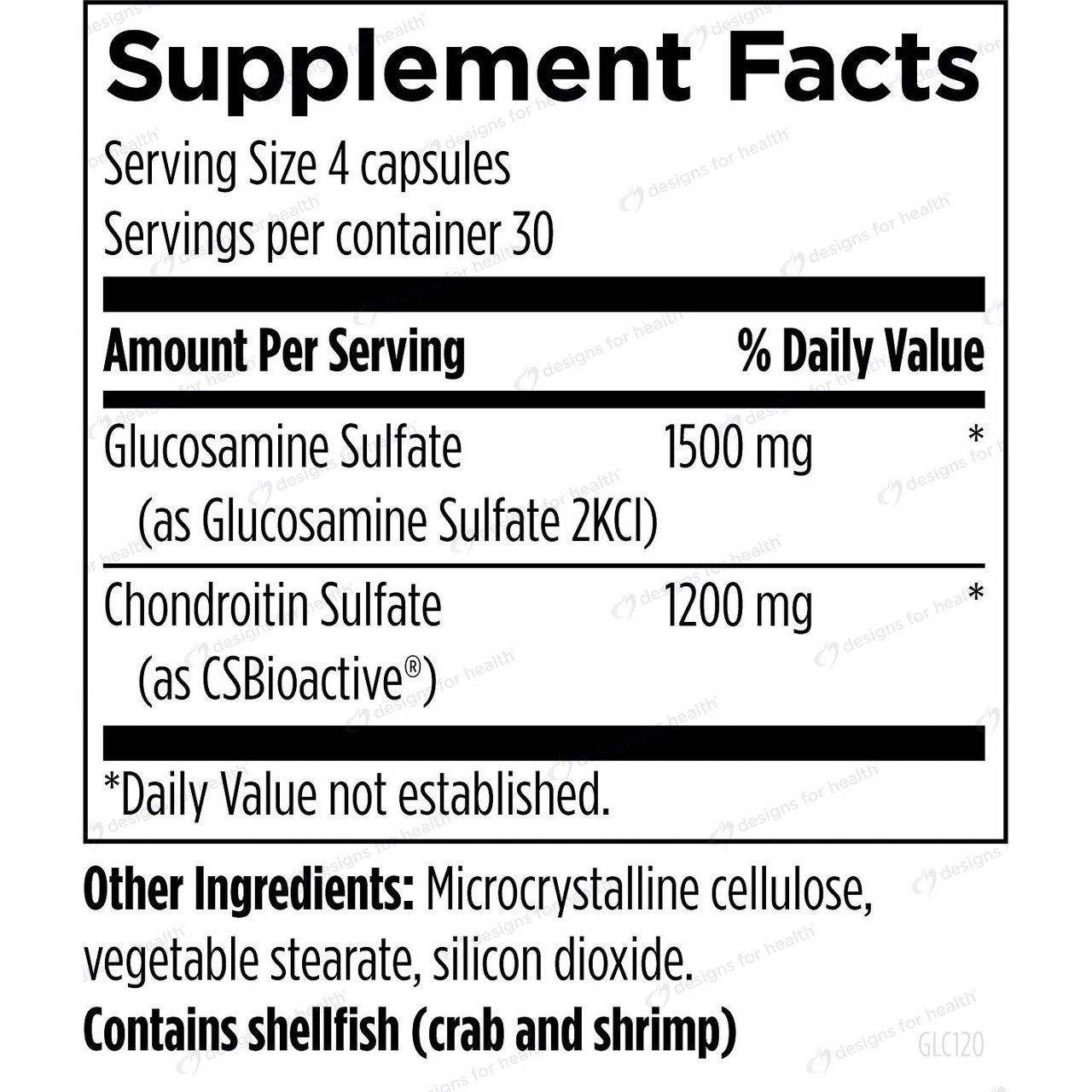 Designs for Health Glucosamine Chondroitin - 120 Capsules
