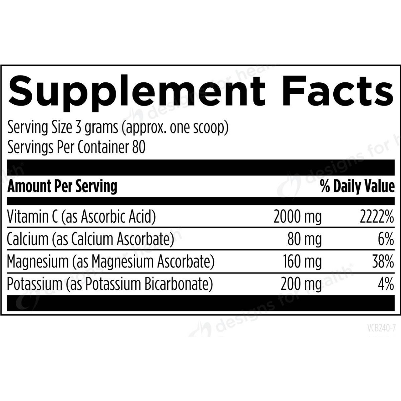 Designs for Health Vitamin C - 240 G (8.5 Oz) Powder