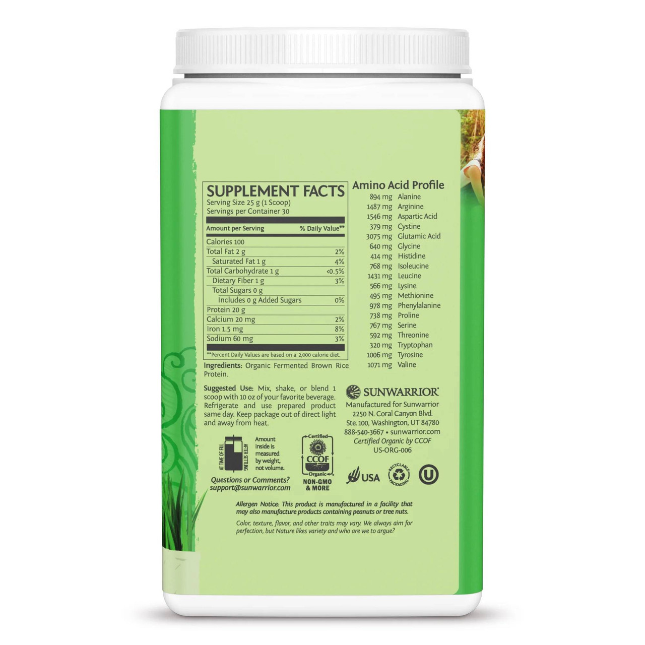 Sunwarrior Classic Protein Natural - 750 Grams