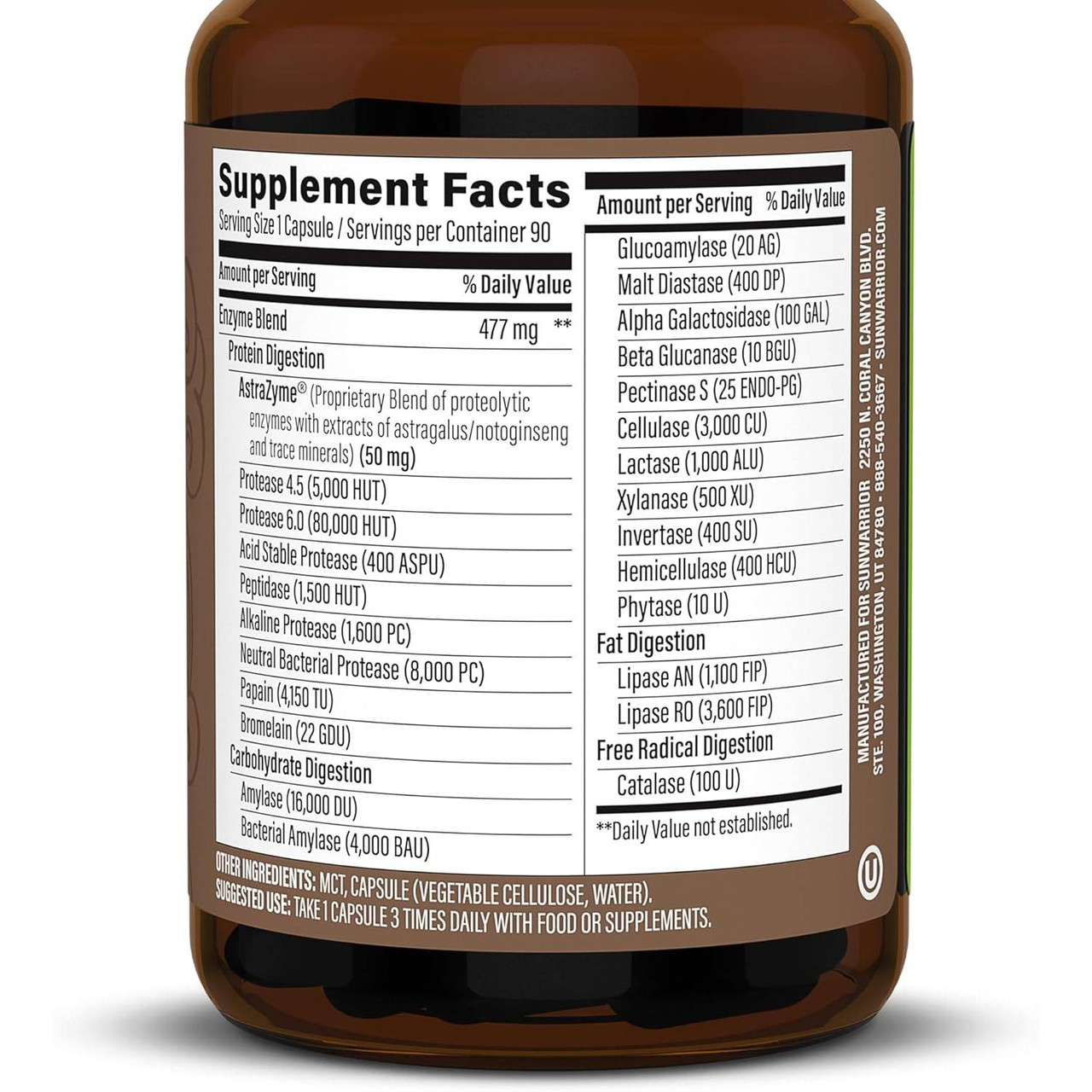 Sunwarrior Sunwarrior Enzorb Digestive Enzymes - 90 Capsules