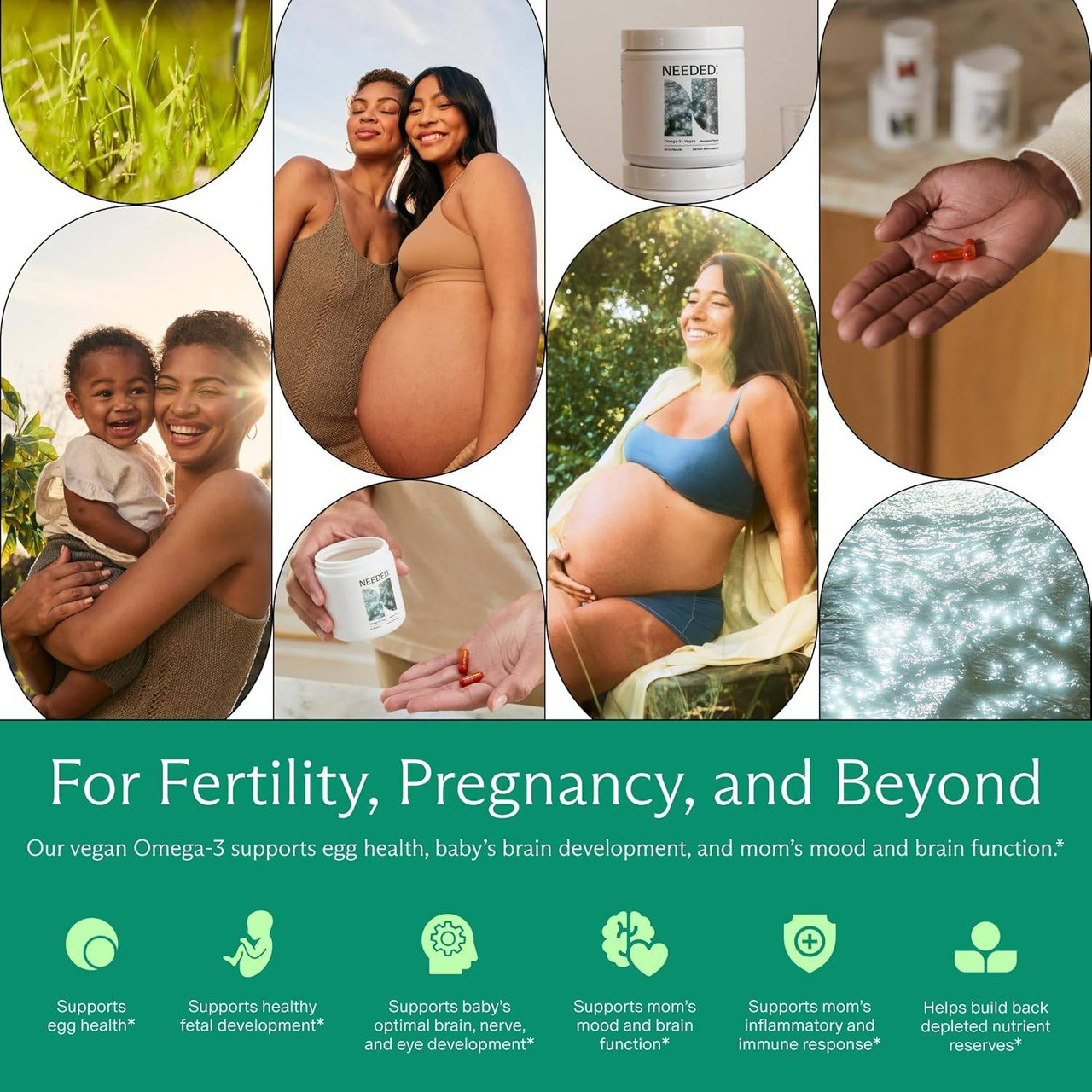 Needed Prenatal Omega 3+ Vegan - 60 Capsules