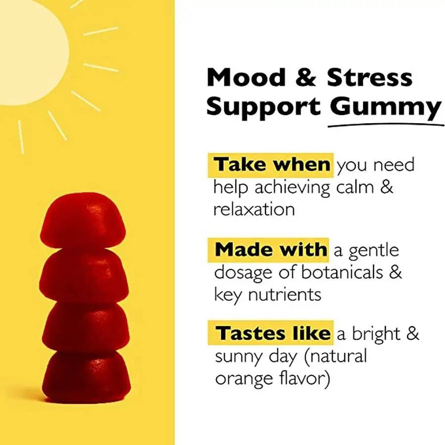 Bach Rescue Plus Mood & Stress Support Gummy, Orange - 60 Gummies