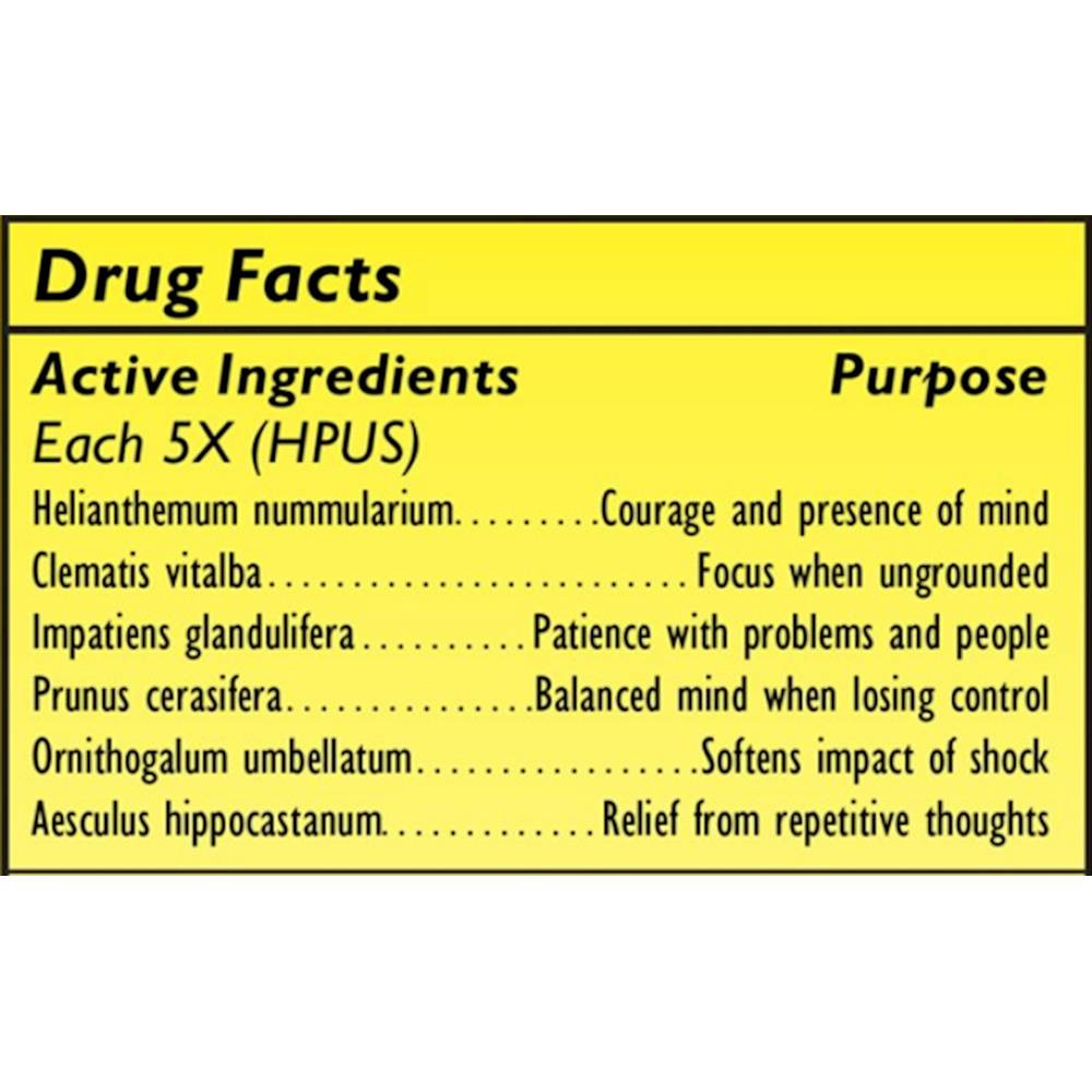 Rescue Sleep Liquid Melts drug facts with five flowers plus white chestnut HPUS dilutions