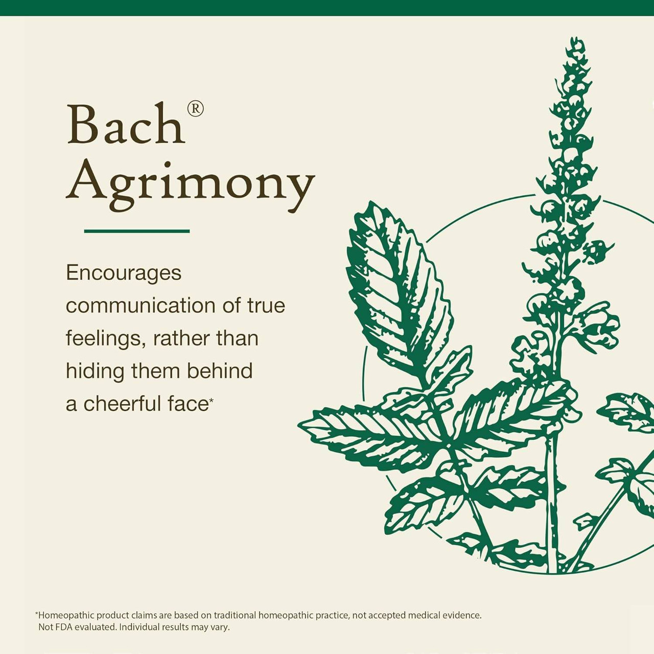 Bach Agrimony encourages communicating true feelings rather than hiding behind cheer graphic