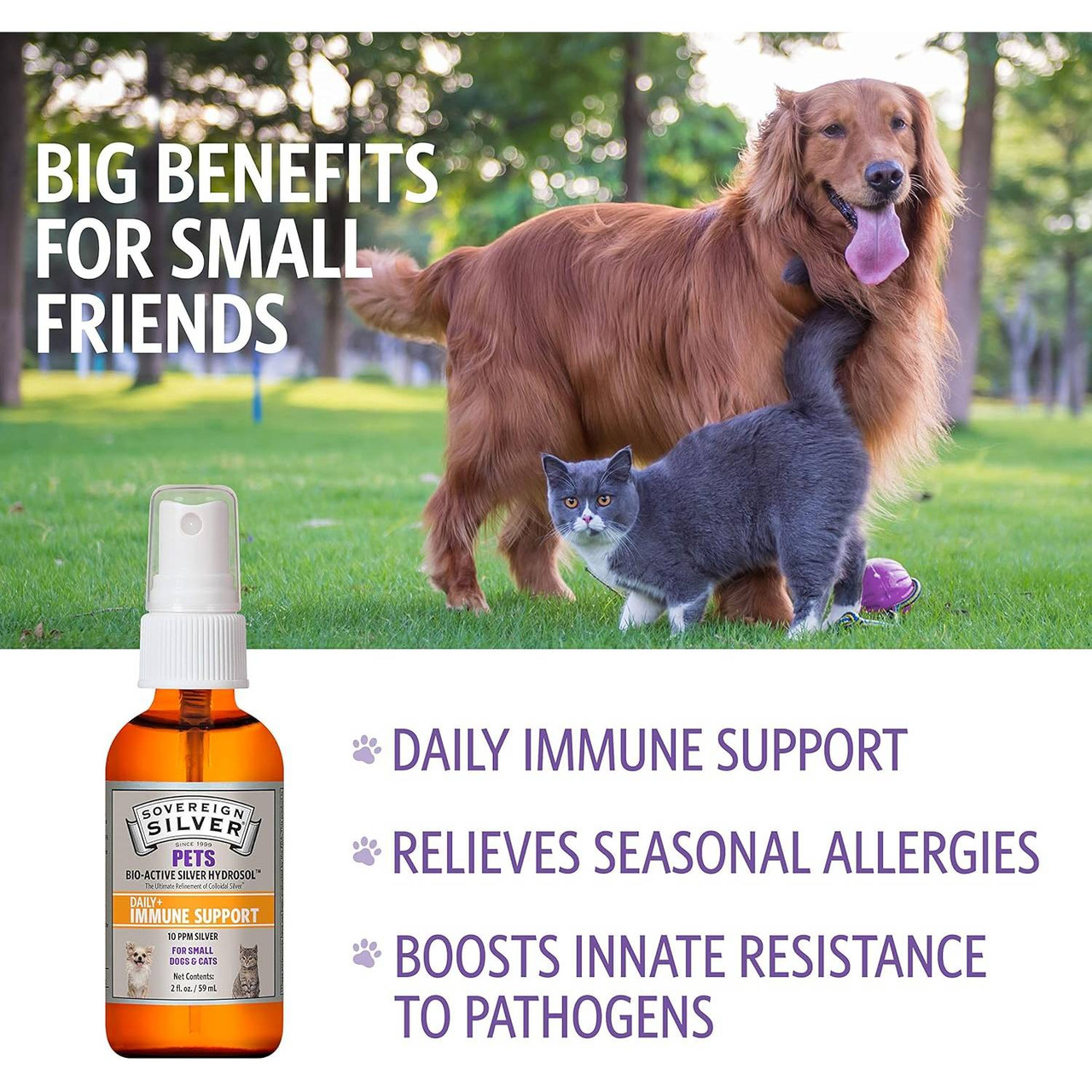 Sovereign Silver Bio-Active Silver Hydrosol Immune Pets Fine Mist Spray - 2 Ounces