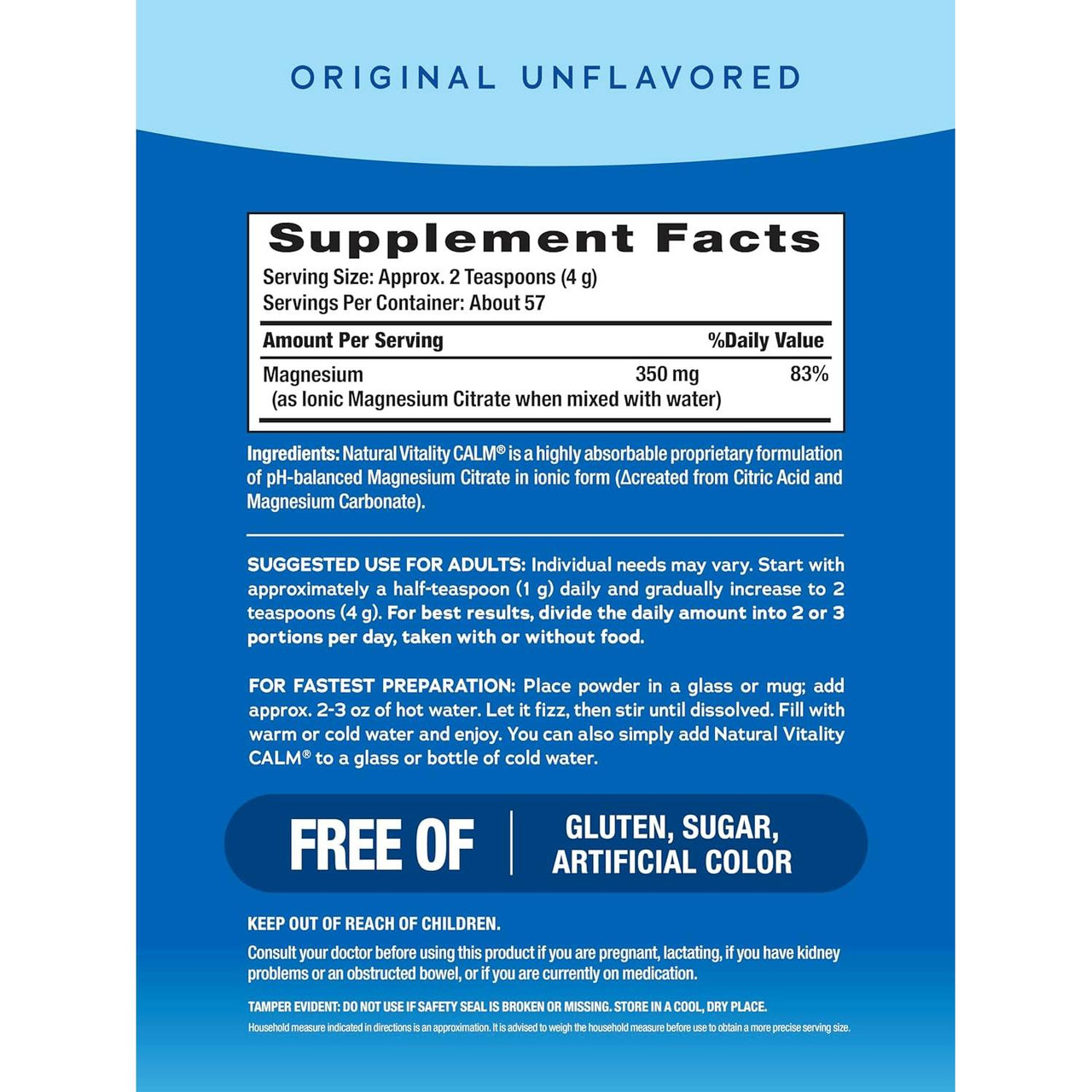 Natural Vitality CALM Magnesium Citrate Powder